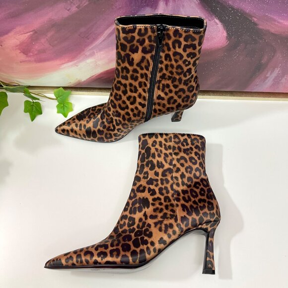 Steve Madden Leena Leopard Print Pointed Toe Stiletto Ankle Boots Size 6.5‎ - Picture 3 of 10